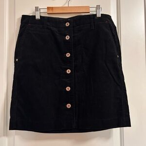 🇫🇷🥖☕️Stylish French Black Corduroy Button-Front Mini Skirt☕️🥖🇫🇷
